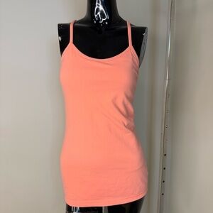 Lululemon Power Y Tank – Coral Peach • Size 8 • Built-In Bra • Racerback